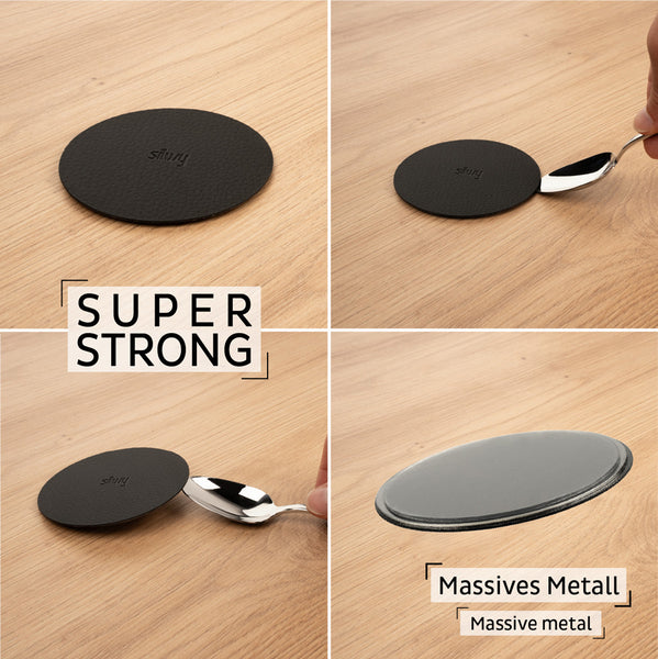 Silwy metalen onderlegger Superstrong zwart, 1 stuk