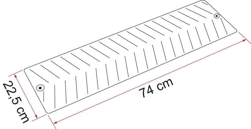 Antislipmat Grip (2 stuks), grijs, 74x22cm