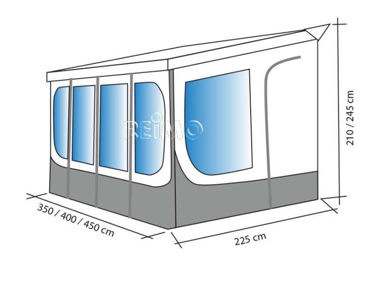 Luifelwanden voor tentdak Instant Roof 400cm