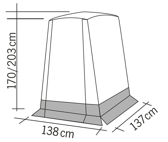 Achtertent VERTIC voor een caddy, breedte 135 x lengte 100cm