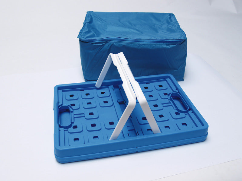 Klapbox 32 liter met koeltas - blauw/wit