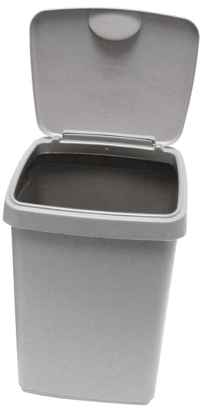 Scharnierende dekselemmer, 10 liter, grijs, 25x22x33 cm