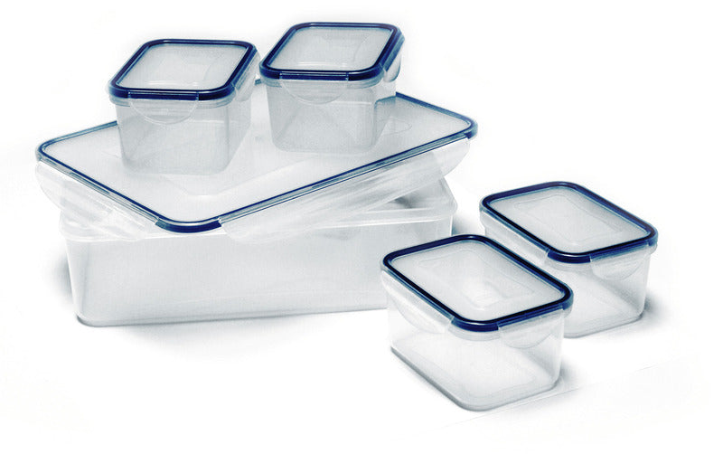 Voorraaddozen en houdbaarheidsdozen set, transparent met deksel