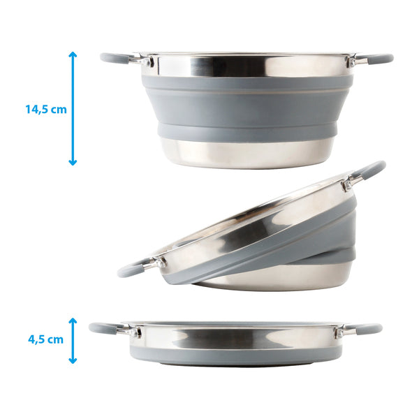 Vulkaan opvouwbare steelpan - 2.6 l - grijs