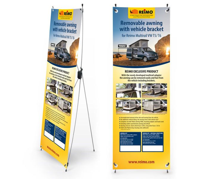 X-Banner Motief: T5 Multirail Adapter Thule voor Rechts & Links stuur, Engels