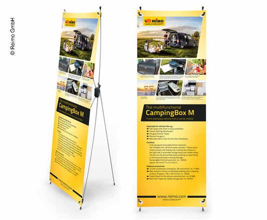 X-Banner - Motief: Campingbox M, Engels, Afmeting: 60x180cm
