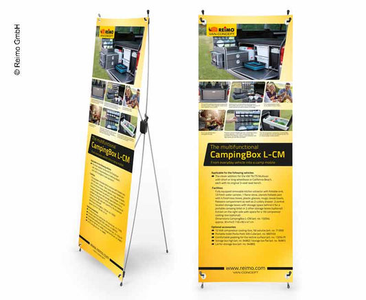X-Banner - Motief: Campingbox L-CM, Engels, Afmeting: 60x180cm