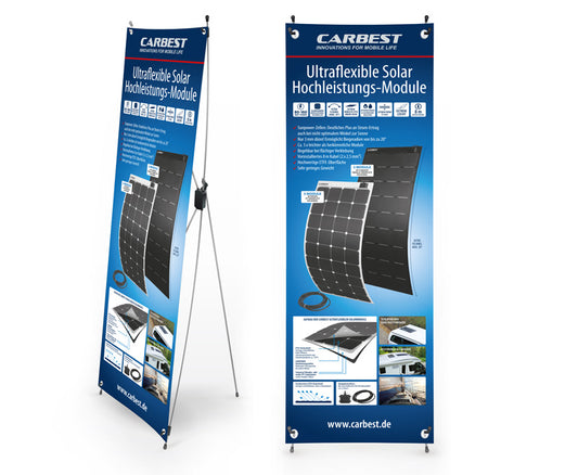 Carbest X-Banner - Motief: Zonnepaneel, Duits, Afmeting: 60x180cm
