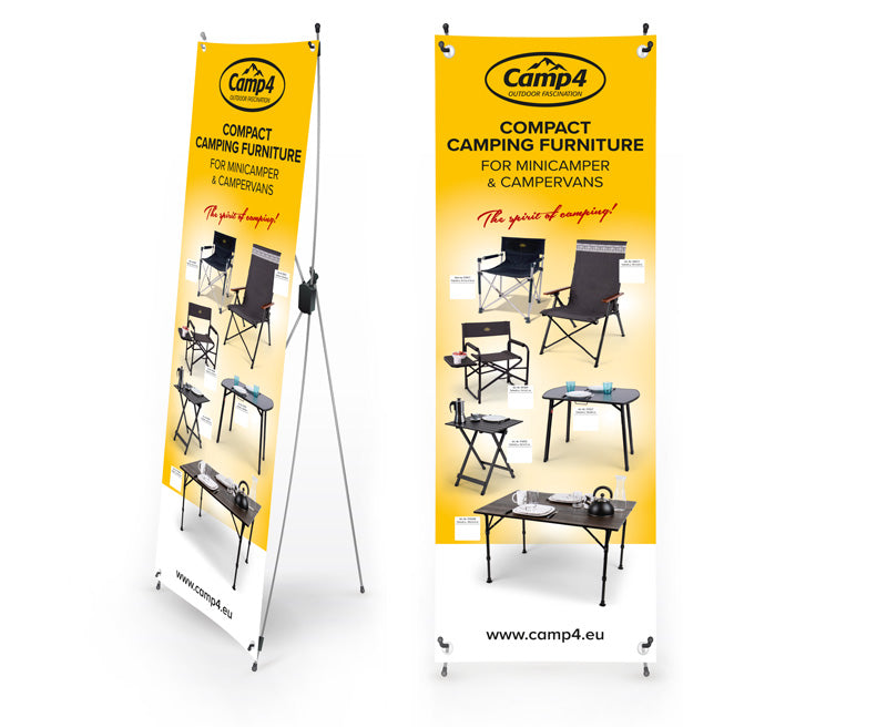Camp4 X-Banner compact kampeermeubilair voor bussen, Engels