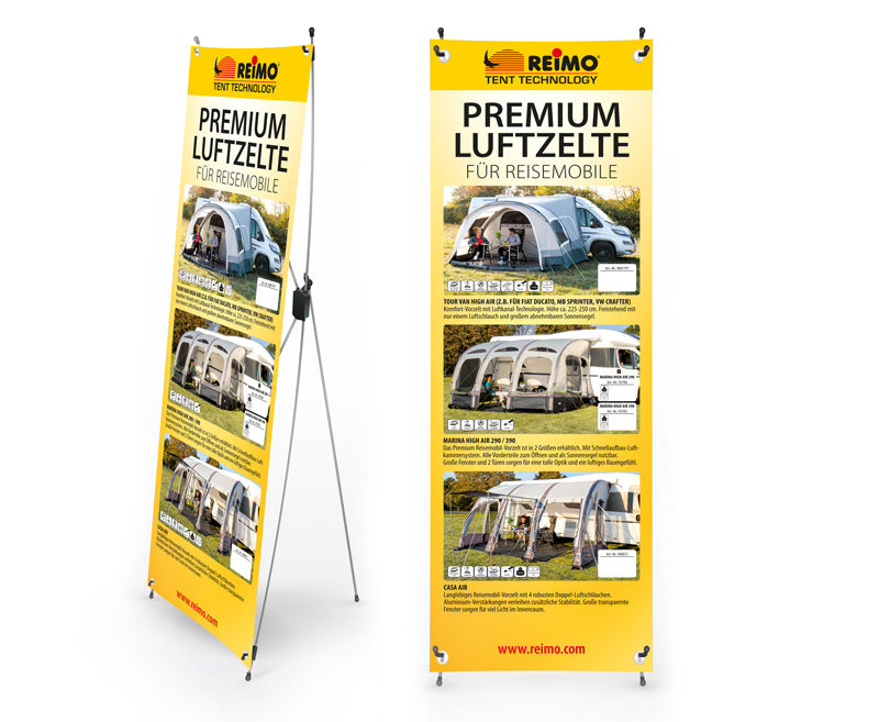 RTent Techn. X-Banner tenten voor campers, Duits, afmeting: 600x1800mm, afmeting