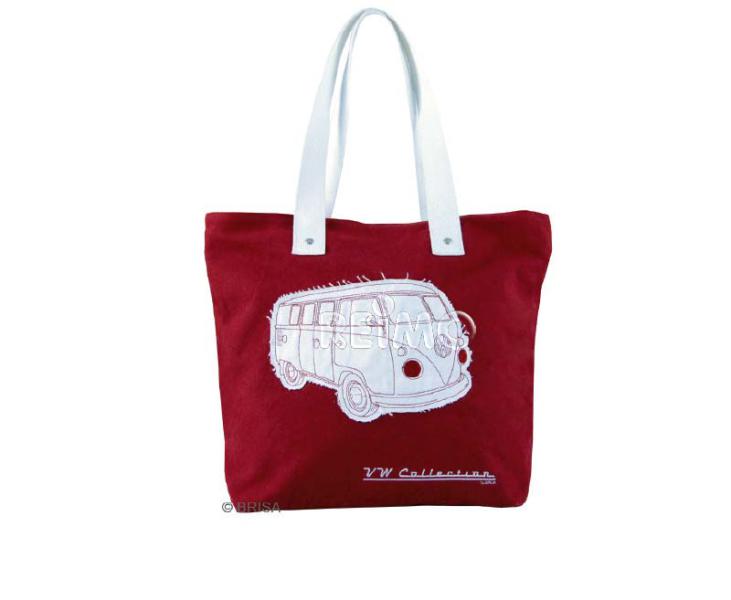 VW Collection Canvas Shopper Bag 40 x 35 x 10cm - rood