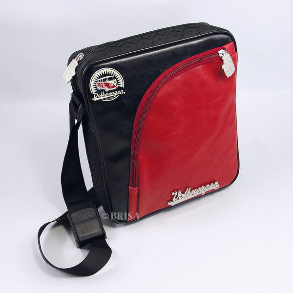 VW Collection schoudertas 'Bandenprofiel' 26 x 22 x 7cm - zwart/rood