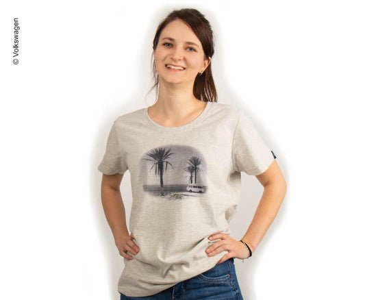 T-Shirt Damen VW, hellgrau-melange, 100% Baumwolle