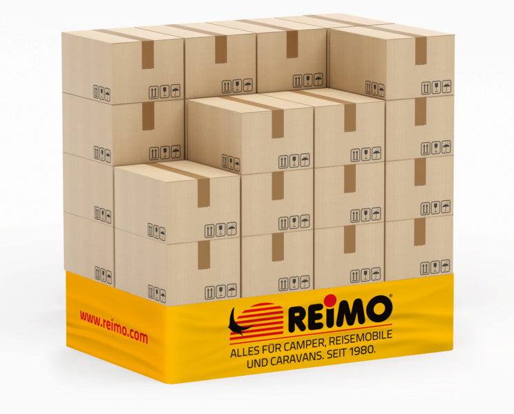 Palletbanderol met logo voor hoogte van 2 europallets
