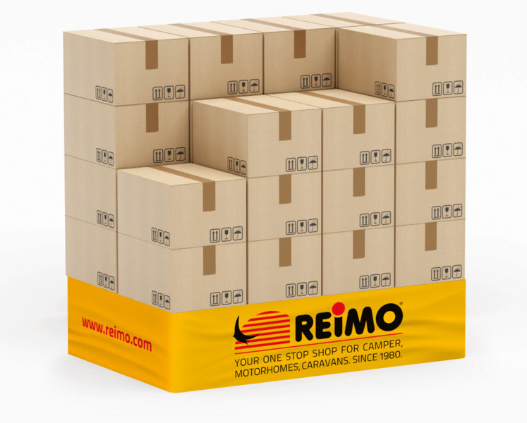 Palletbanderol met logo voor hoogte van 2 europallets