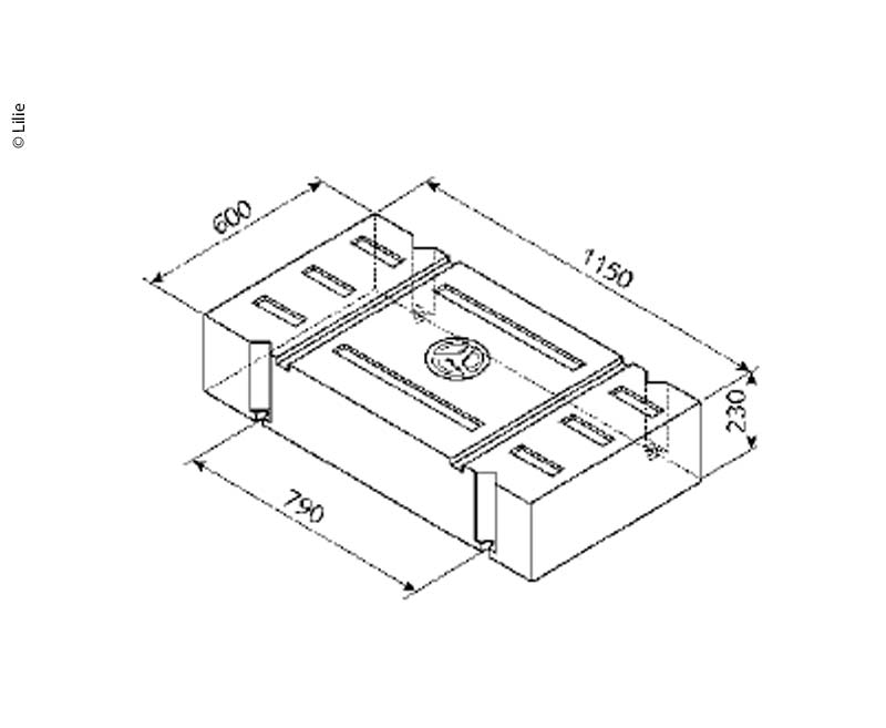 Lelie universele Tank natuur, 146L, H230xB1150xL600mm