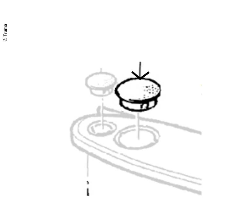 Afdekkap 52 mm, geschikt voor Truma S3002/S5002