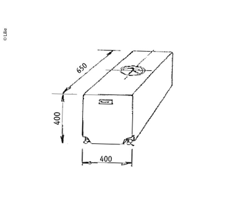 Waterreservoir 95 liter, 650x400x400 antraciet