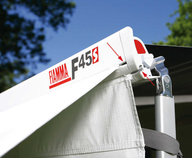Fiamma F45S luifel – linkeruitvoering – 300 cm – Wit – Deluxe Grey – E7179 – bron 76028972925263