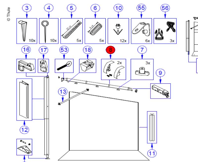 Cover Clampprof.L+R 2 stuks