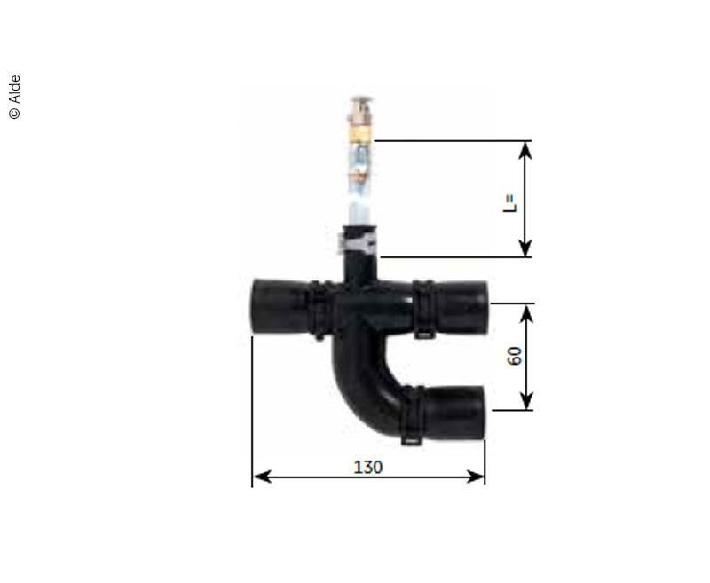 Alde rubber Y. met ventilatie en bandklem 300 mm