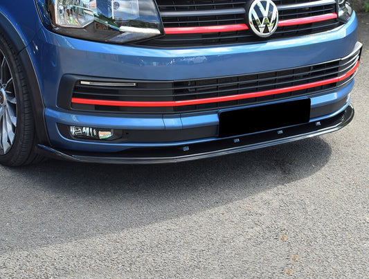 VW Transporter T6 voorspoiler hoogglans zwart